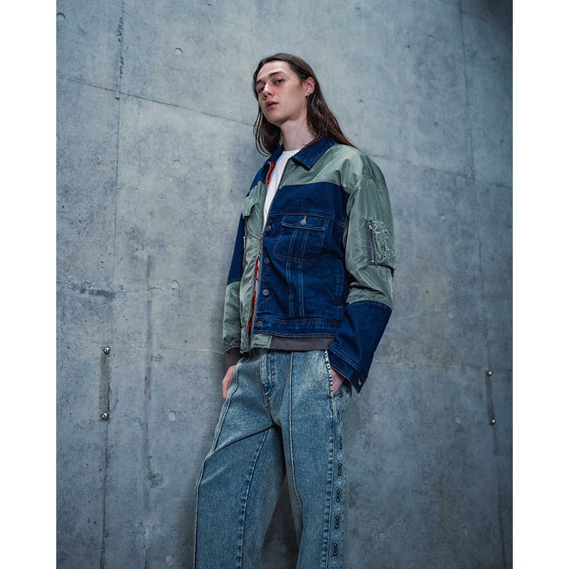 HIGH-GATE  REBUILD MA-1 TRUCKER JACKET BLACK 1