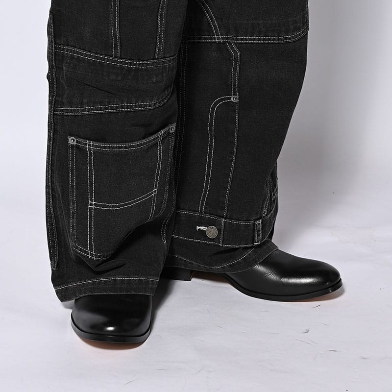 HIGH-GATE  CLUSTERS DENIM PANTS BLACK 1