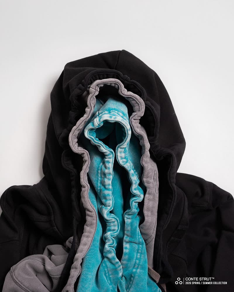 CONTE STRUT  RIB-PANEL ZIP HOODIE SUMI M