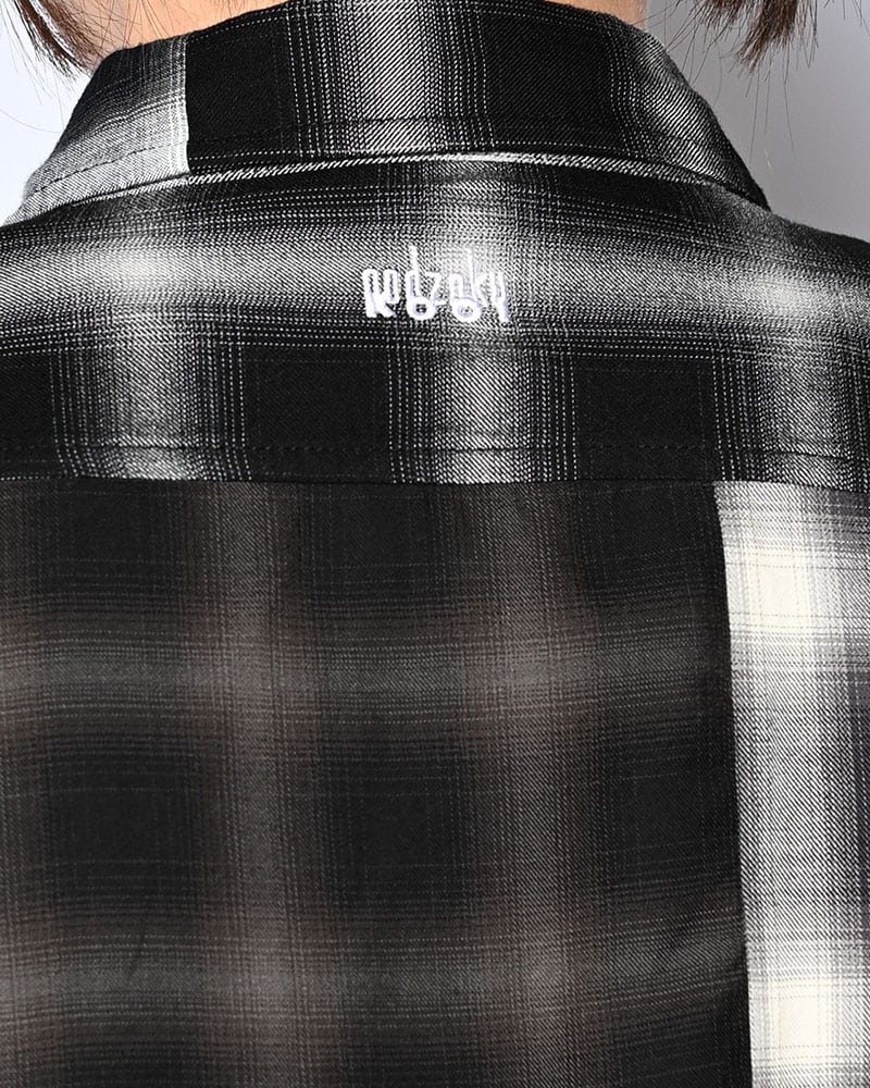 NODZOKU×KOOI  PATCHWORK OVER SHIRT -OMBRE CHECK- OMBRE CHECK FREE