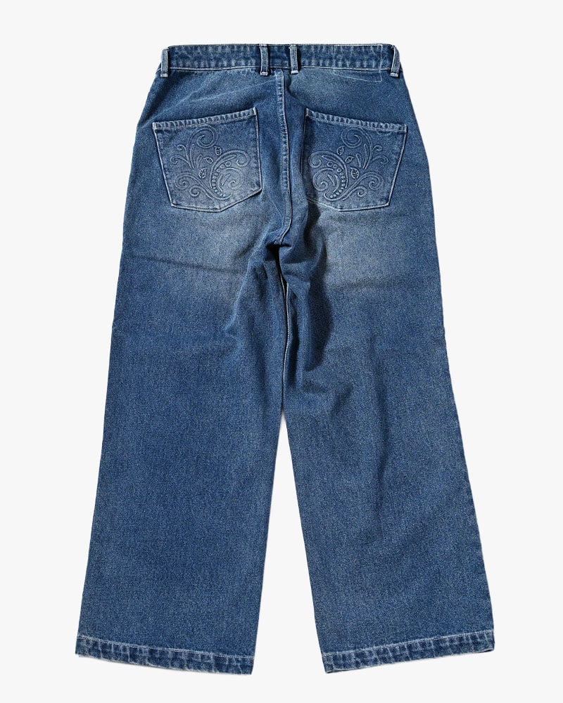 KOOI  EMBOSS DENIM PANTS -W.INDIGO- W.INDIGO 1