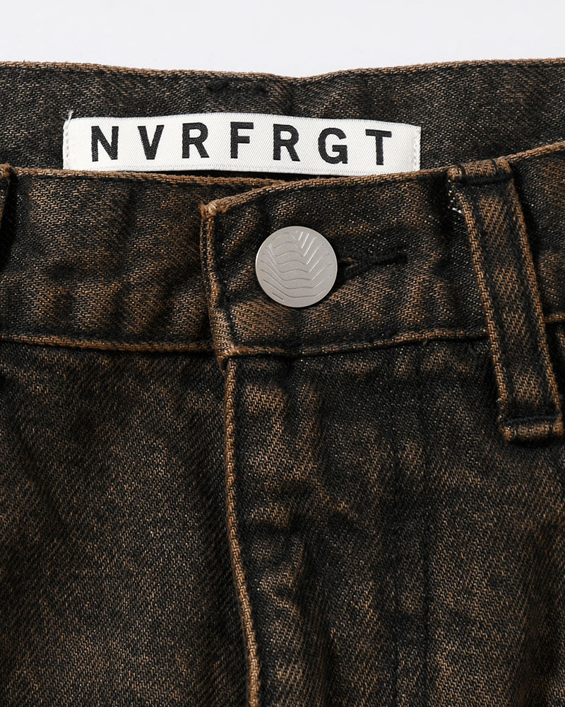 NVRFRGT  3D TWISTED WIDE LEG JEANS -MUD FADED BLACK- MUD FADED BLACK 1