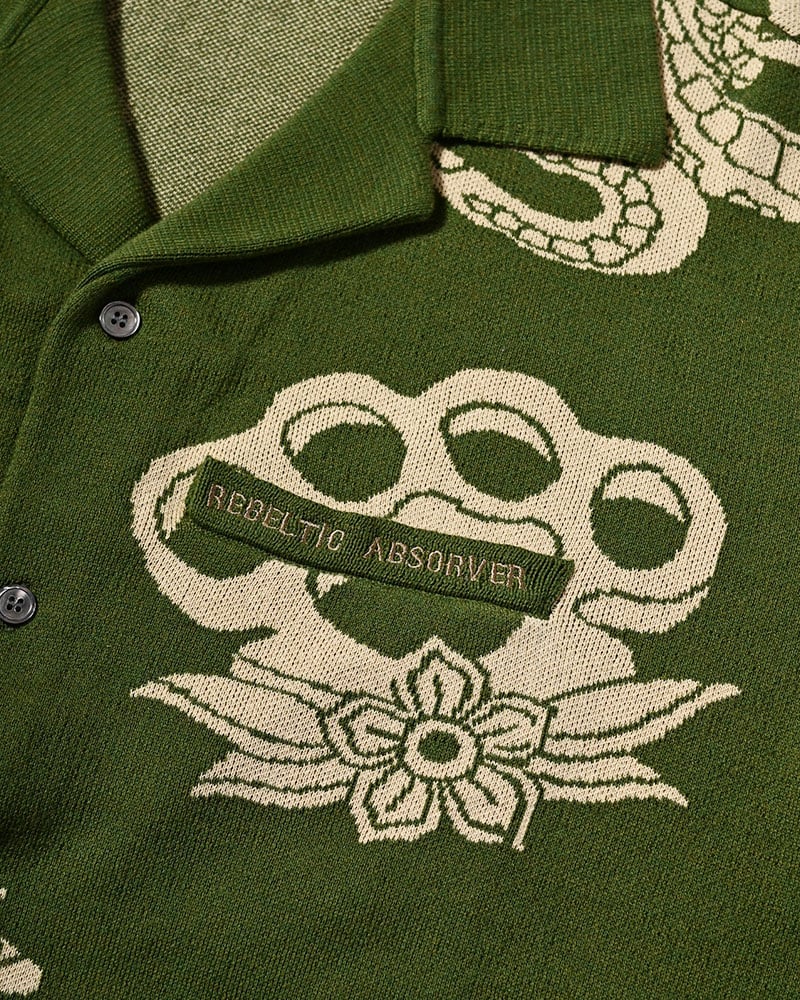 HIGH-GATE  OUTLAW KNIT SHIRT -GREEN- GREEN 1