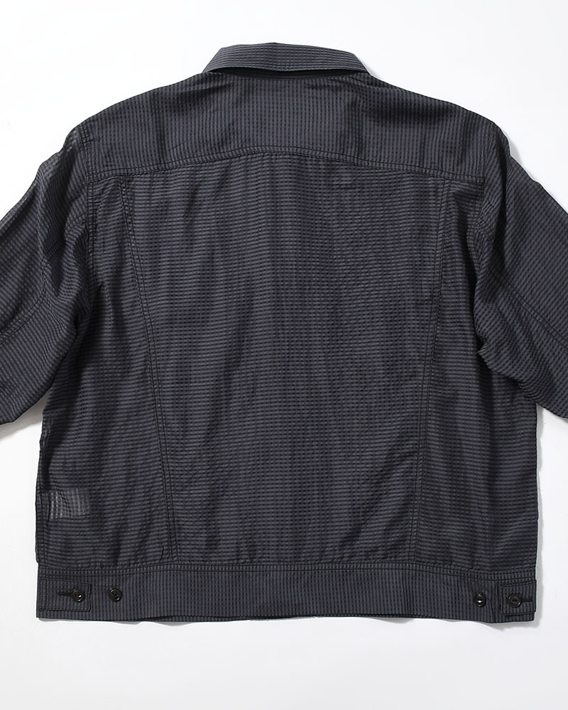 SEVEN BY SEVEN×Lee  SHEER COWBOY JACKET -Gingham Check Indian fabric- -BLACK- BLACK S