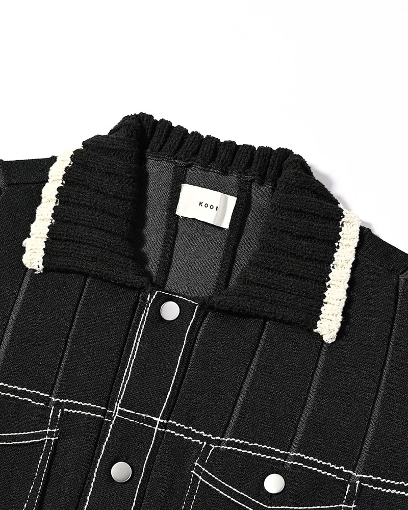 KOOI  CLASSIC RIB KNIT SHIRT -BLACK- BLACK 1