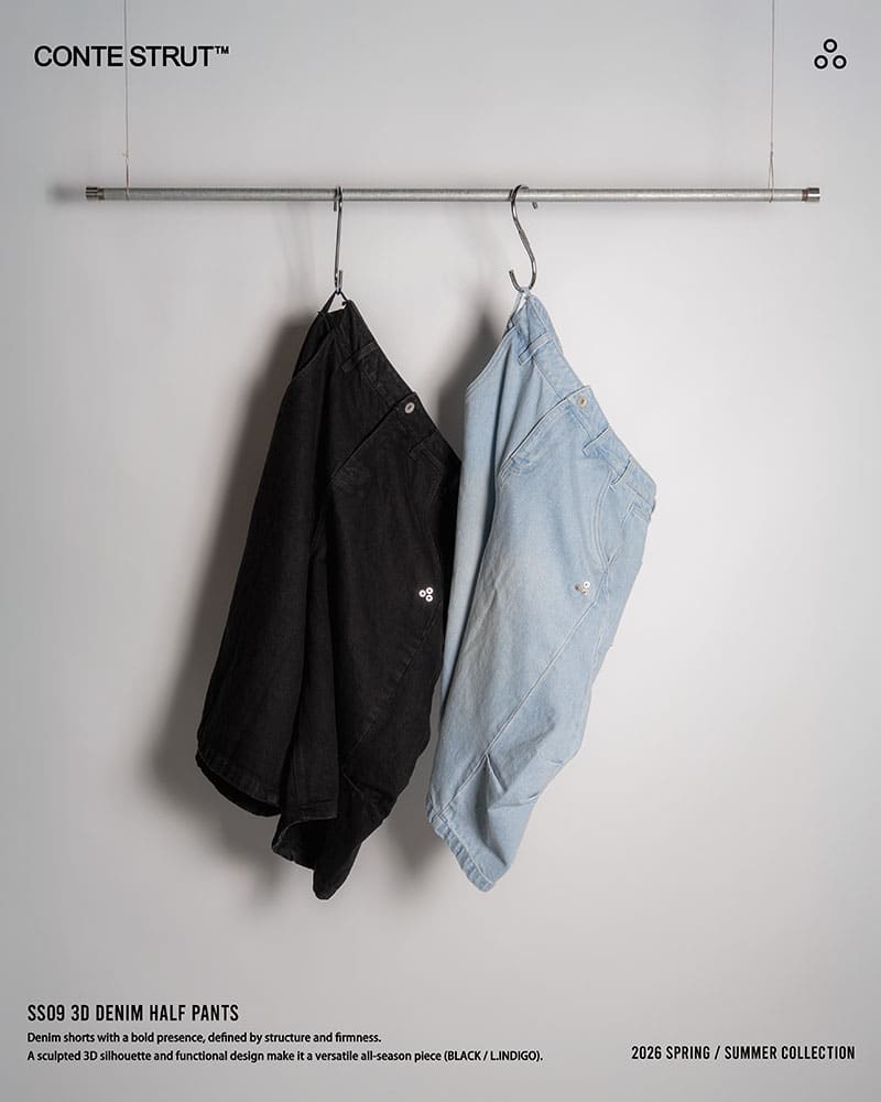 CONTE STRUT  3D DENIM HALF PANTS -L.INDIGO- L.INDIGO M