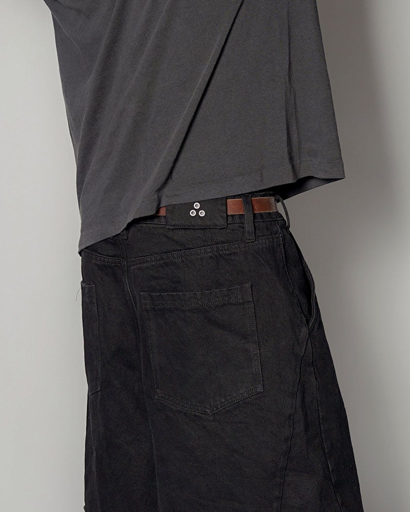 CONTE STRUT  3D DENIM HALF PANTS -BLACK- BLACK M