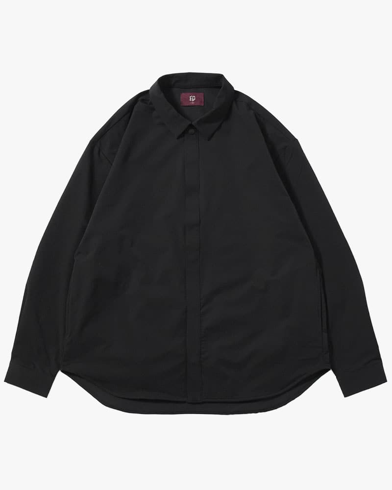 印  SNAP EASY SHIRT -BLACK- BLACK M