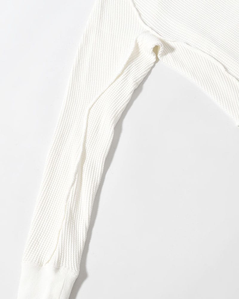 NVRFRGT  WAFFLE THERMAL LONG SLEEVE T-SHIRT -WHITE- WHITE 1