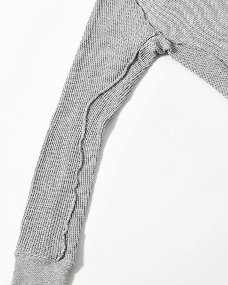 NVRFRGT  WAFFLE THERMAL LONG SLEEVE T-SHIRT -H.GREY- H.GREY 1