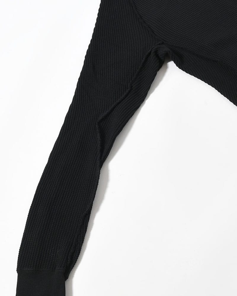 NVRFRGT  WAFFLE THERMAL LONG SLEEVE T-SHIRT -BLACK- BLACK 1