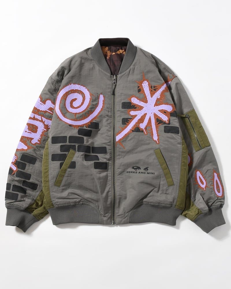 Perks And Mini  ADORNED REVERSIBLE BOMBER JACKET -DRABS- DRABS M
