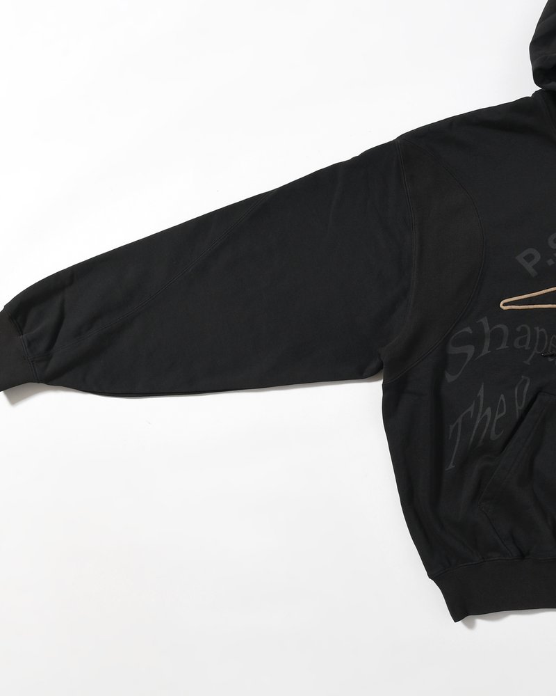 Perks And Mini  SHAPE SHIFT HOODED ZIP THRU SWEAT -BLACK WASH- BLACK WASH M