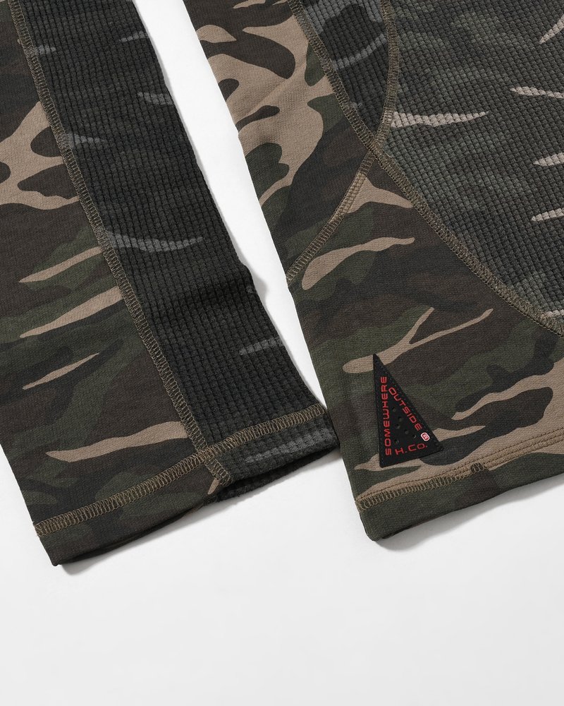 SOMEWHERE OUTSIDE HIKING COMPANY  WAFFLE TEXTURE COVERSTITCH L/SL -MULTI- MULTI L