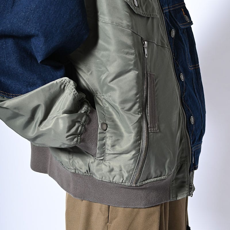 HIGH-GATE  REBUILD MA-1 TRUCKER JACKET INDIGO 1