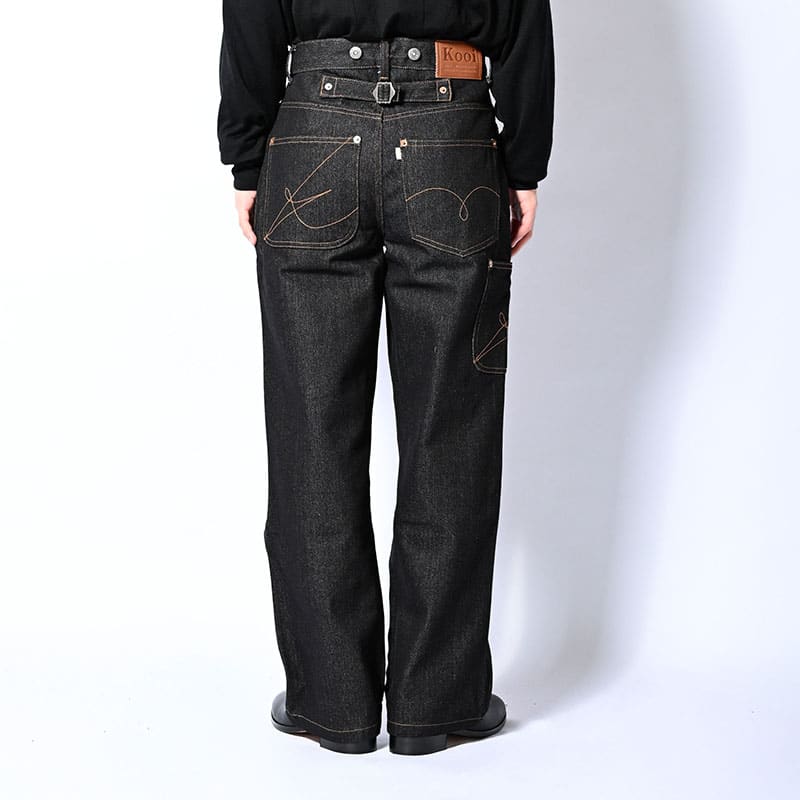 KOOI  IRREGULAR BOYS DENIM PANTS BLACK 1