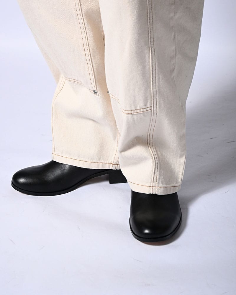 HIGH-GATE  HALF DOUBLE KNEE BAGGY DENIM OFF WHITE 1