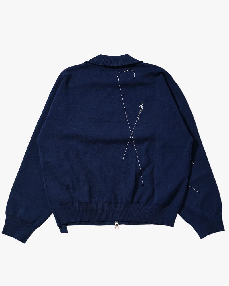 KOOI  STITCH KNIT BLOUSON NAVY 1