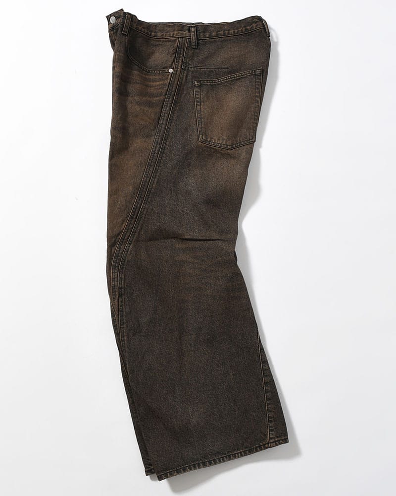 NVRFRGT  3D TWISTED WIDE LEG JEANS -MUD FADED BLACK- MUD FADED BLACK 1