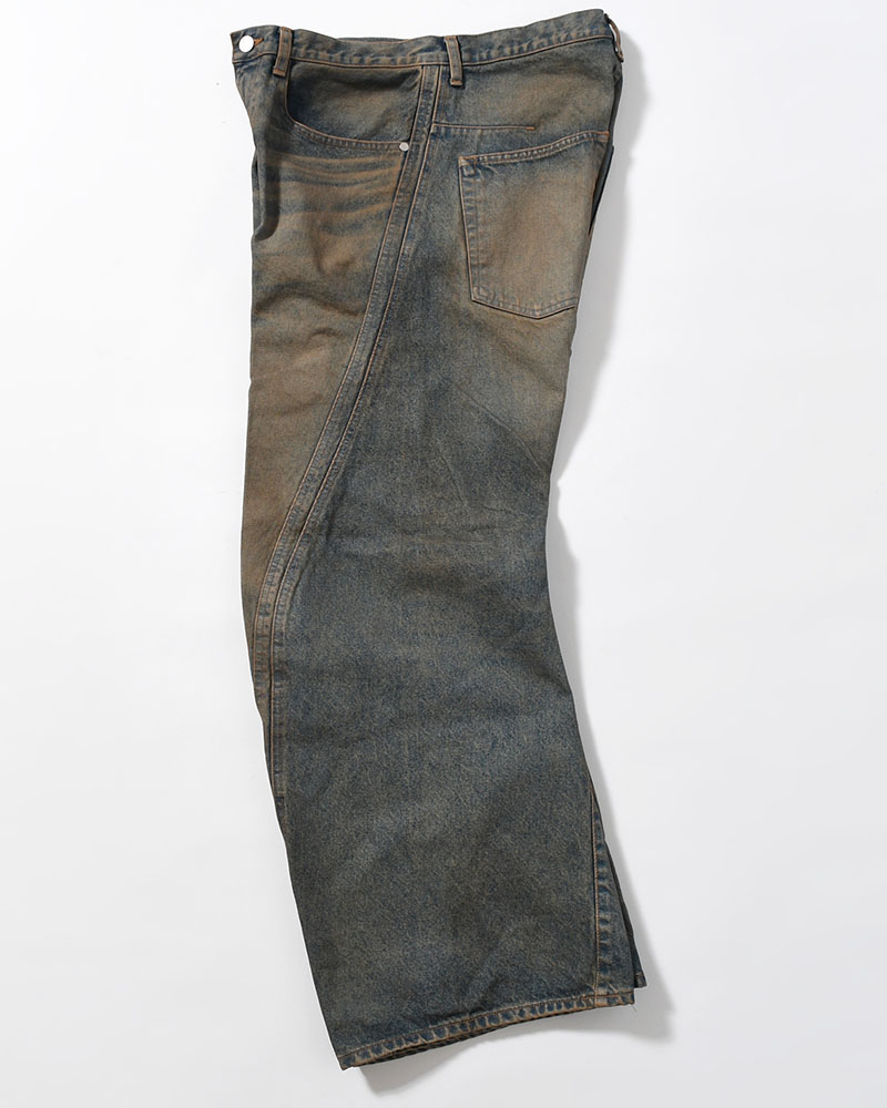 NVRFRGT  3D TWISTED WIDE LEG JEANS -MUD FADED INDIGO- MUD FADED INDIGO 1