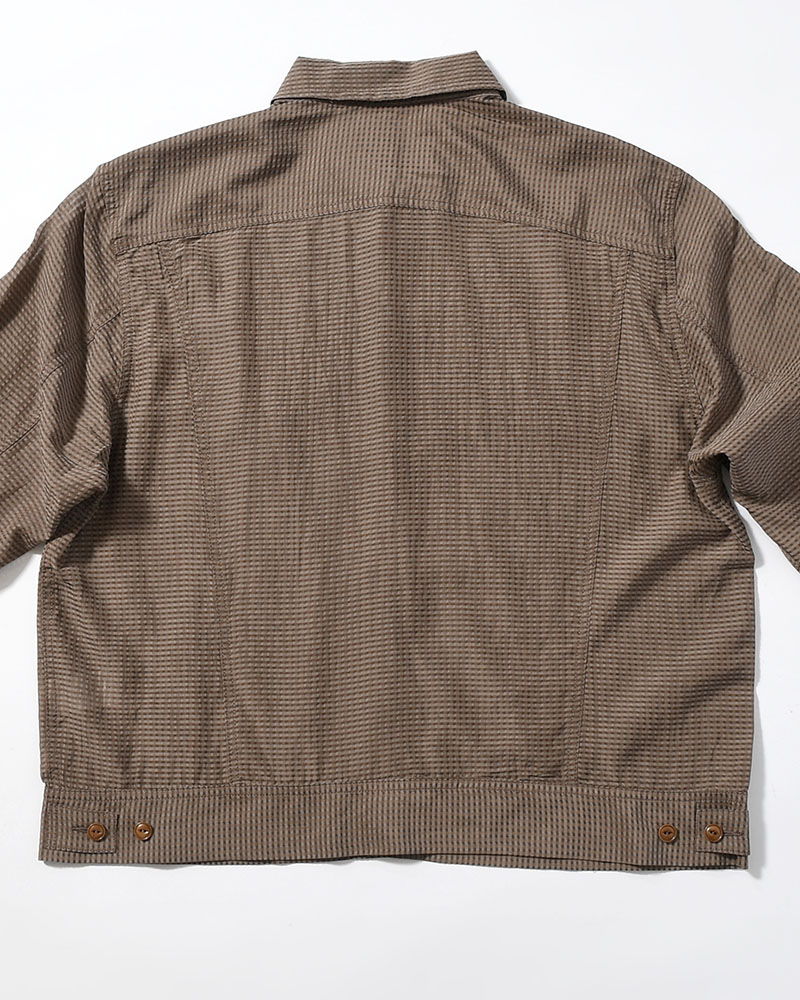 SEVEN BY SEVEN×Lee  SHEER COWBOY JACKET -Gingham Check Indian fabric- -GREIGE- GREIGE S