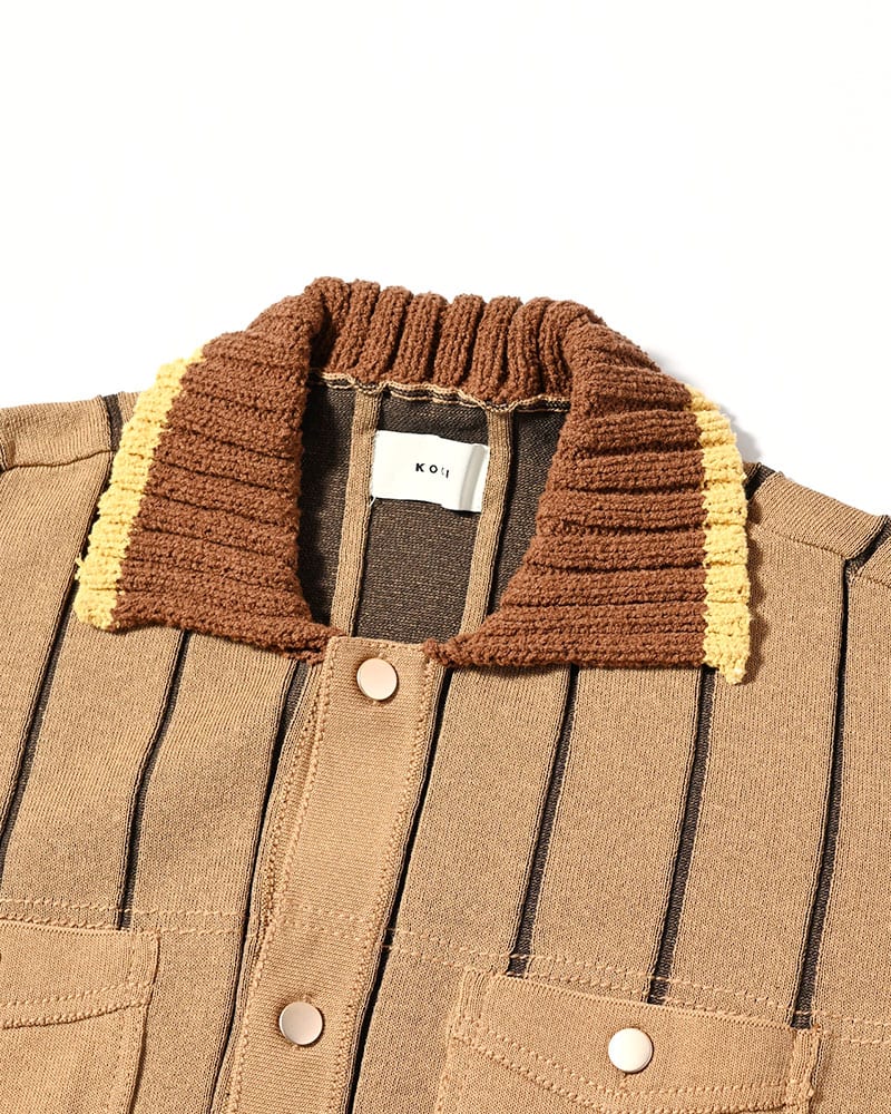 KOOI  CLASSIC RIB KNIT SHIRT -BEIGE- BEIGE 1