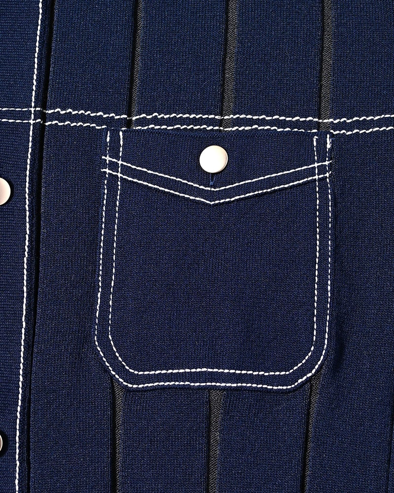 KOOI  CLASSIC RIB KNIT SHIRT -NAVY- NAVY 1