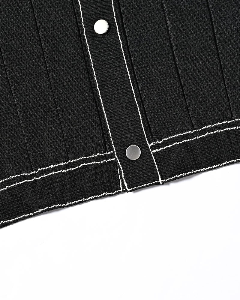 KOOI  CLASSIC RIB KNIT SHIRT -BLACK- BLACK 1