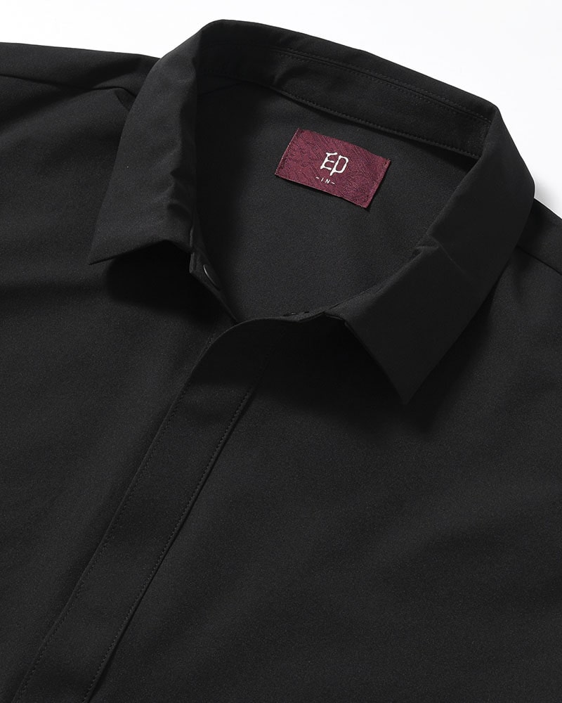 印  SNAP EASY SHIRT -BLACK- BLACK M