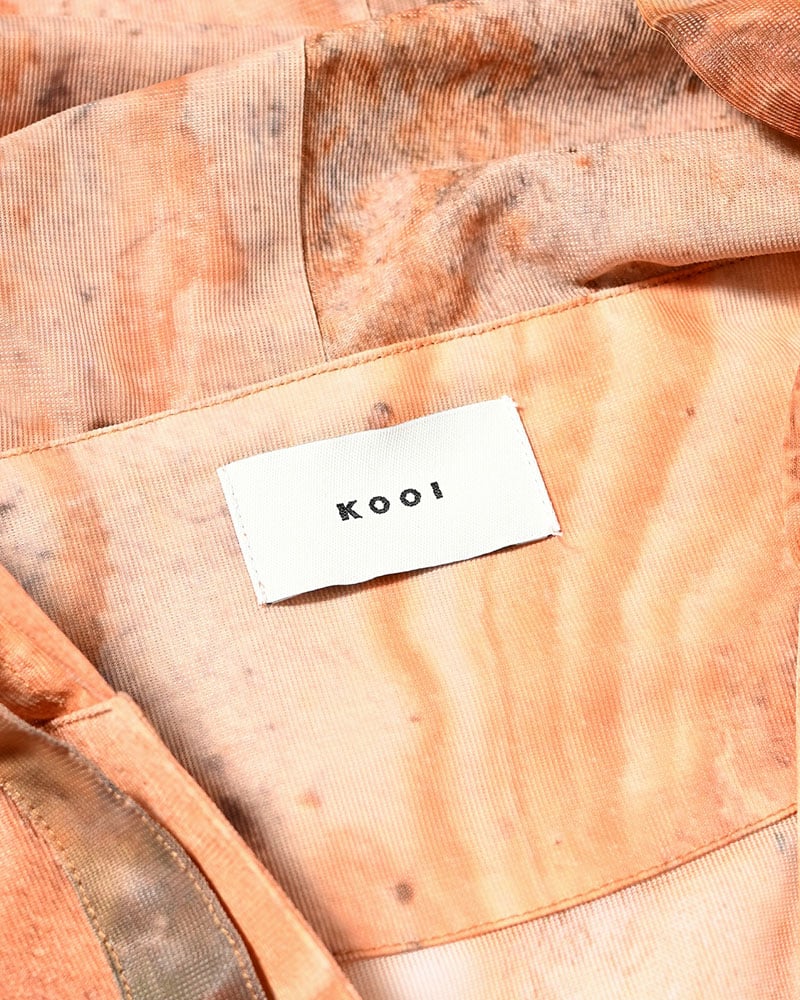 KOOI  NATURE PRINT SHEER ZIP HOODIE -BEIGE- BEIGE 1