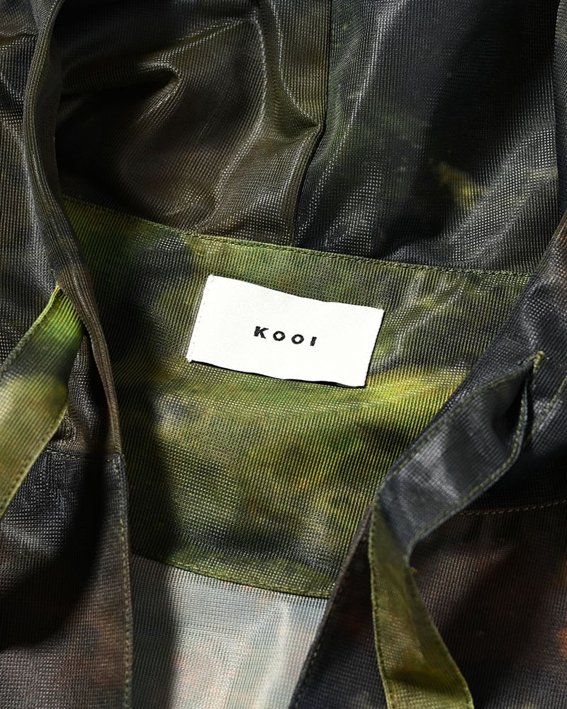 KOOI  NATURE PRINT SHEER ZIP HOODIE -KHAKI- KHAKI 1