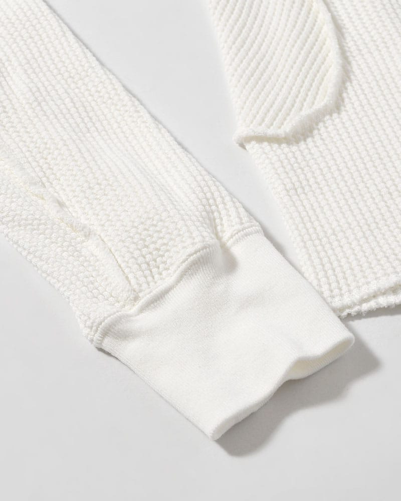 NVRFRGT  WAFFLE THERMAL LONG SLEEVE T-SHIRT -WHITE- WHITE 1