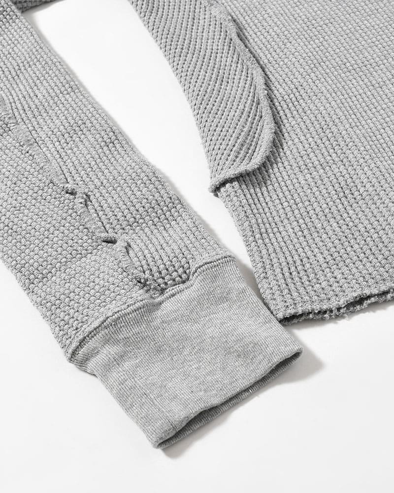 NVRFRGT  WAFFLE THERMAL LONG SLEEVE T-SHIRT -H.GREY- H.GREY 1