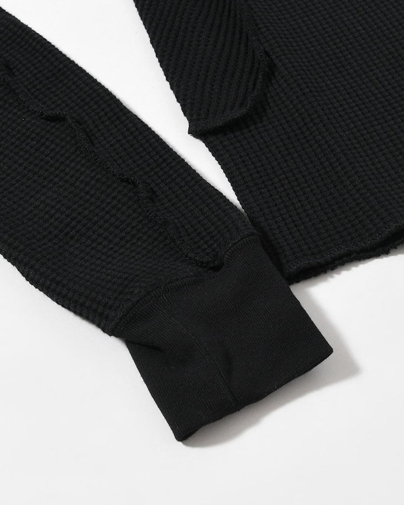 NVRFRGT  WAFFLE THERMAL LONG SLEEVE T-SHIRT -BLACK- BLACK 1
