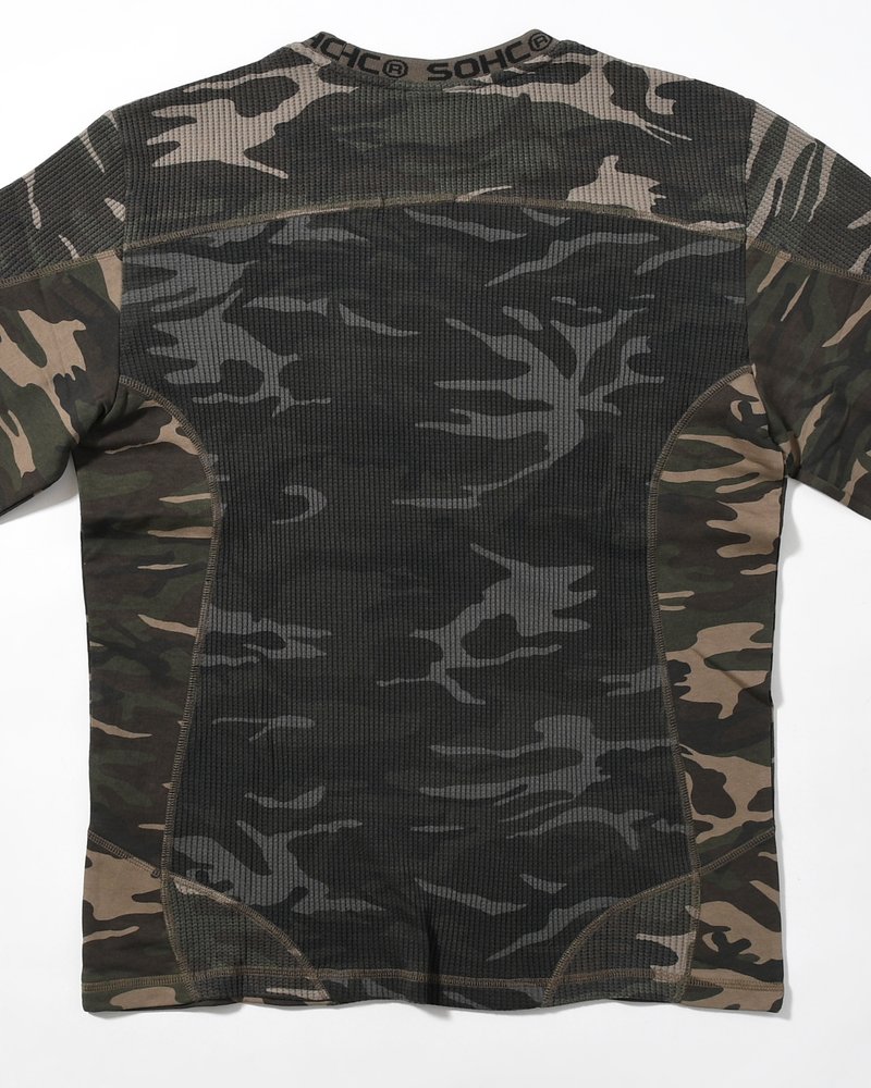 SOMEWHERE OUTSIDE HIKING COMPANY  WAFFLE TEXTURE COVERSTITCH L/SL -MULTI- MULTI L
