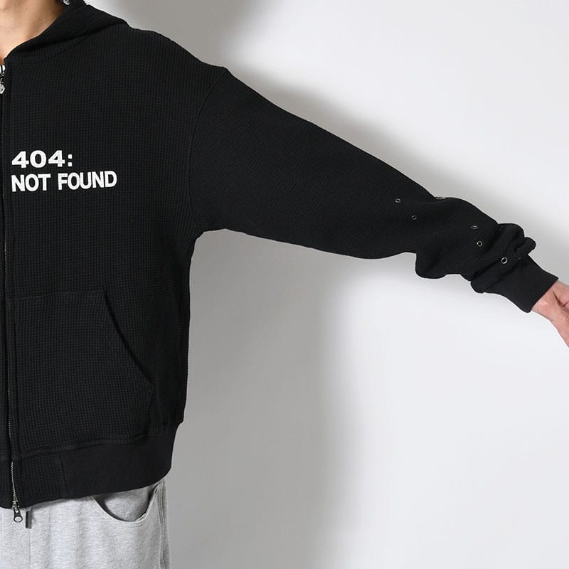 ANTIMID  EYELET THERMAL ZIP HOODIE BLACK S