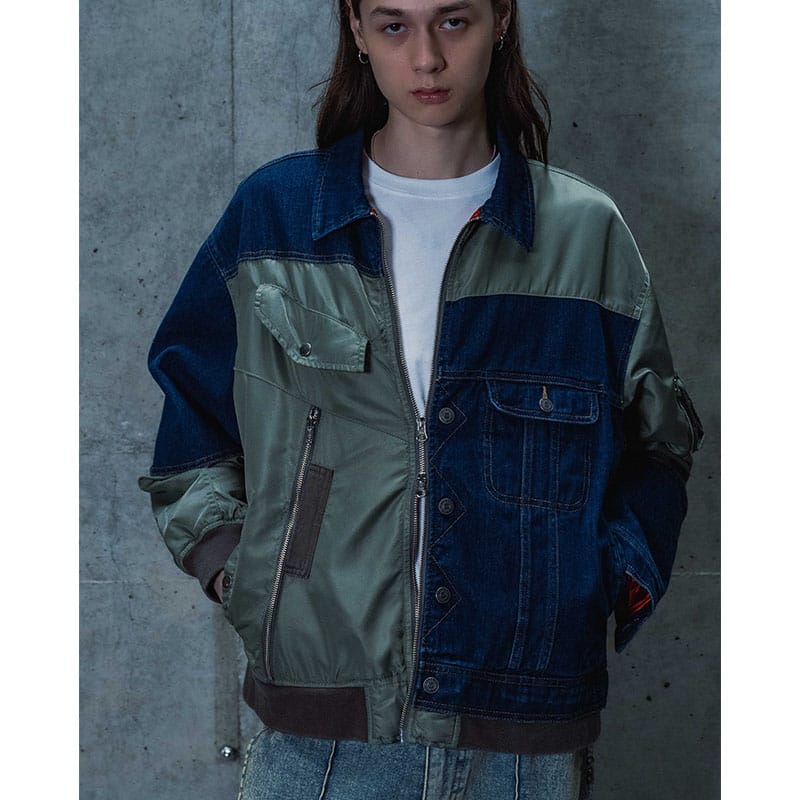 HIGH-GATE  REBUILD MA-1 TRUCKER JACKET KHAKI 1