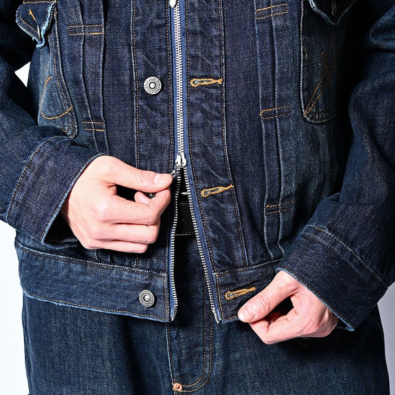 KOOI  CARDIGAN ZIP DENIM JACKET INDIGO 1
