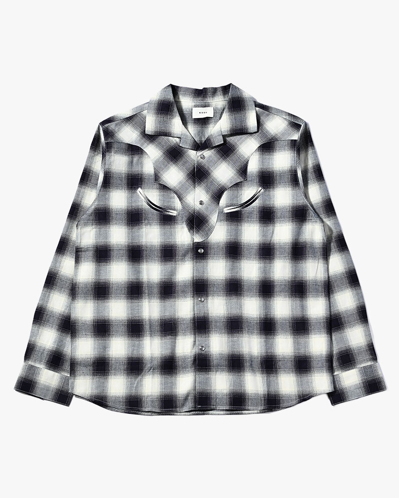 KOOI  INDIGO CHECK WESTERN SHIRTS  -WHITE- WHITE 1