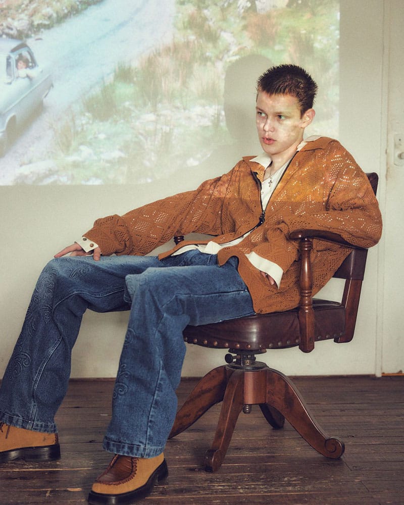 KOOI  EMBOSS DENIM PANTS -W.INDIGO- W.INDIGO 1