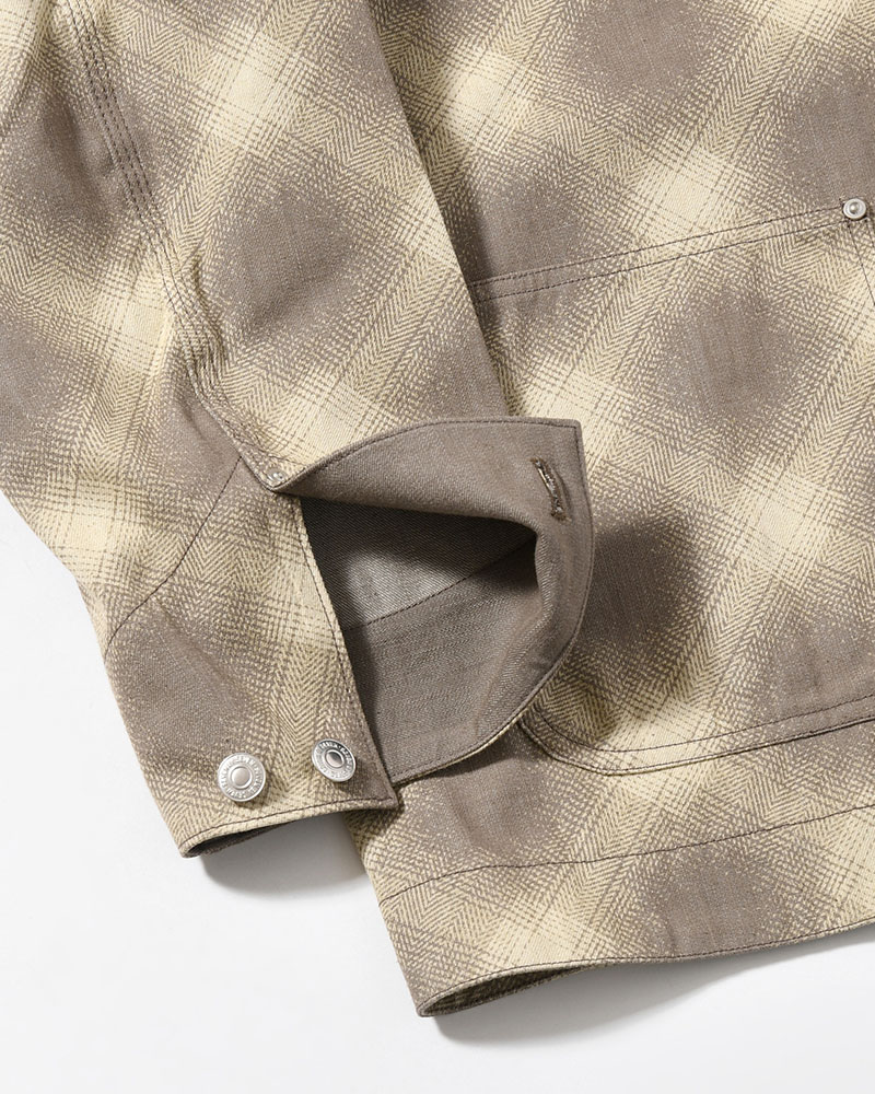 SEVEN BY SEVEN  OMBRE CHECK MICHIGAN CHORE COAT -Discharge printing- -GRAY- GRAY S