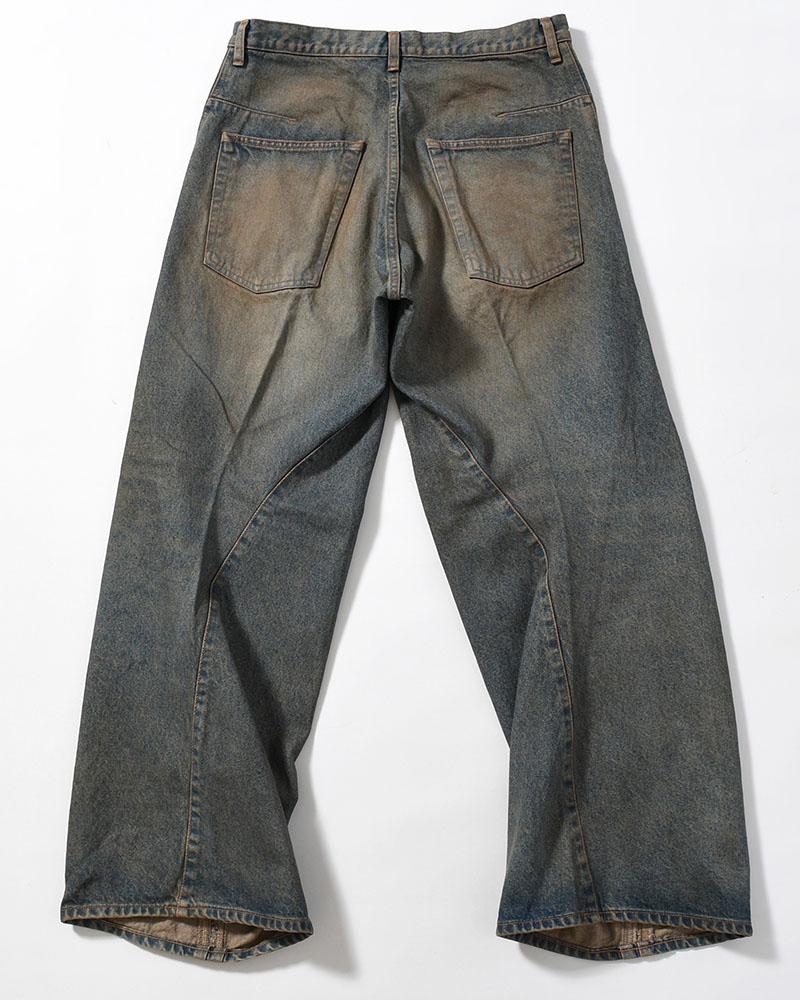 NVRFRGT  3D TWISTED WIDE LEG JEANS -MUD FADED INDIGO- MUD FADED INDIGO 1