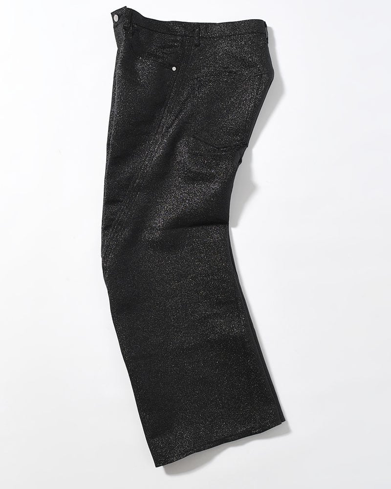 NVRFRGT  GLITTER TWILL 3D TWISTED WIDE -BLACK- BLACK 1