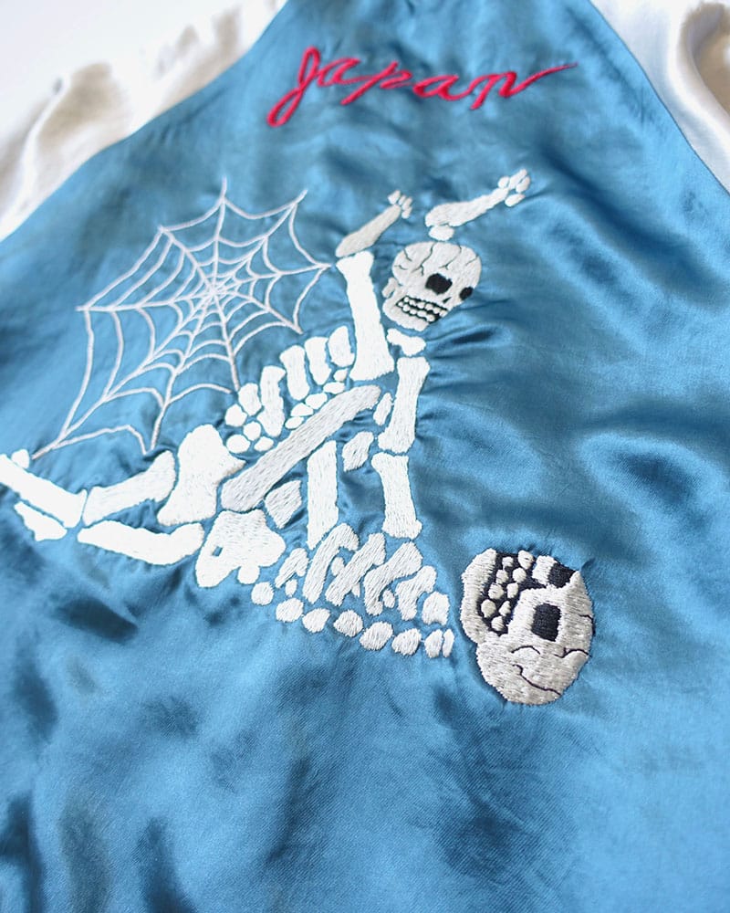 A PUZZLING HOME F**KING SKULLS SOUVENIR JACKET -BLUE-(3 BLUE)｜ 印
