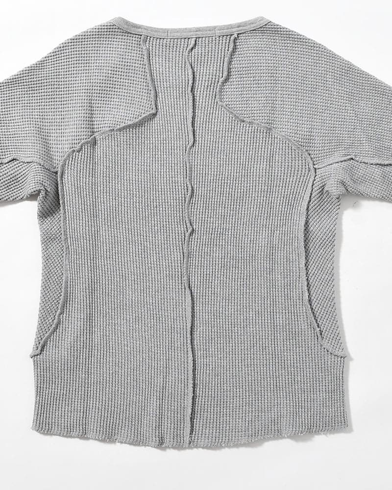 NVRFRGT  WAFFLE THERMAL LONG SLEEVE T-SHIRT -H.GREY- H.GREY 1