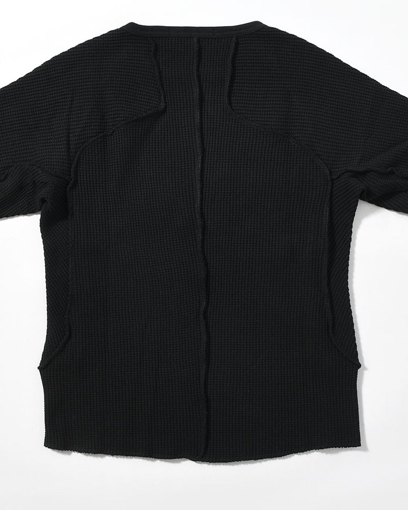 NVRFRGT  WAFFLE THERMAL LONG SLEEVE T-SHIRT -BLACK- BLACK 1