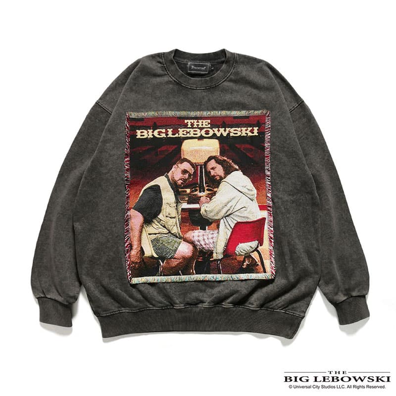 Pretense×THE BIG LEBOWSKI  Bowling Tapestry Sweatshirt -BLACK- BLACK M