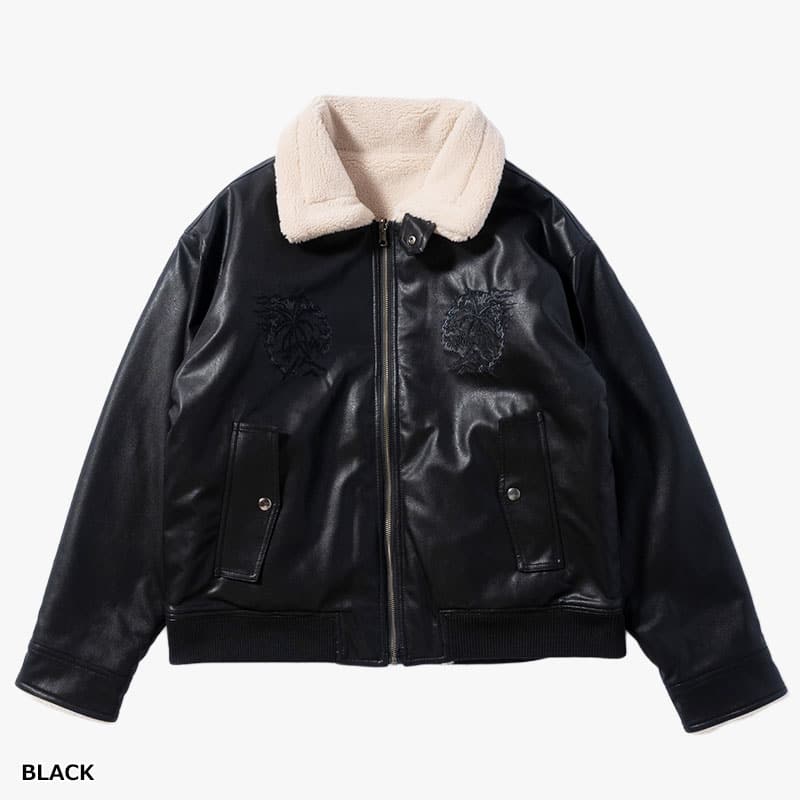 HIGH-GATE  REVERSIBLE FAKE MOUTON BLACK 1