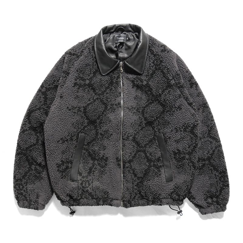Pretense  Python Pattern Boa Jacket CHARCOAL M