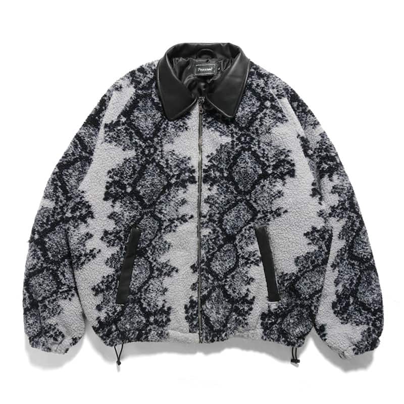 Pretense  Python Pattern Boa Jacket GREIGE M